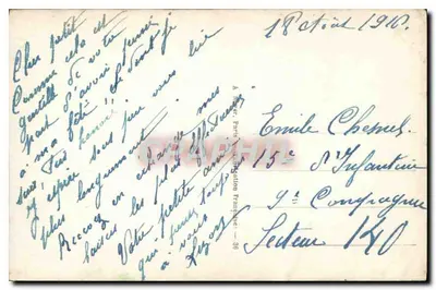 Uścisk dłoni — dekor krajobrazu rzecznego — wydawca anonimowy — Rewers