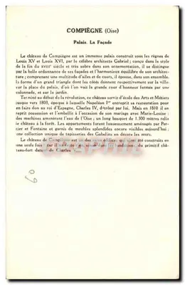Compiègne — Palazzo (La facciata) — Collezione della Soluzione Fauteauerge, 4a Serie — Verso