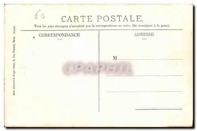 Zamek w Chantilly (Oise) — Wjazd główny i Statua Konnetabla Anny de Montmorency — Mme Vve Robineau, wyd., Chantilly — Rewers