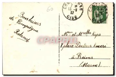 Compiègne - Zamek widziany z parku — wydawca CP DEL ARTS PHOTOMÉCANIQUES STRASBOURG-SCHILTIGHEIM, n°9 — Rewers