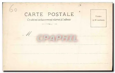 Compiègne. Le Parterre — widok ogrodu z figurami i balustradą — wydawca S.I.P. (Société d'Imprimerie Parisienne) — Rewers