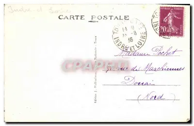 Tours (Indre-et-Loire) — Katedra Świętego Gatiana, widok z dwóch wież — wydawnictwo J. Mallochetti — Rewers
