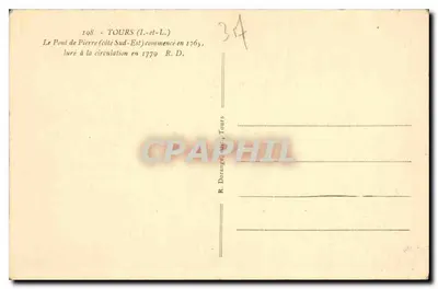 Most Kamienisty (brzeg południowo-wschodni) — Tours — R. Dorange, nr 198 — Rewers