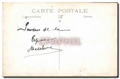 Jovem mulher em vestido branco — estúdio — Carta postal anônima — Verso