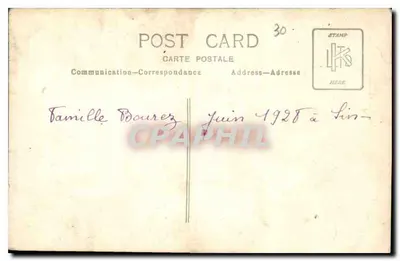 Família Bourez — junho 1928 — editor IKS, n°30 — Verso