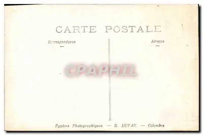 Młoda kobieta w białej sukni — korona kwiatów — Papiery Fotograficzne R. Duvau, Colombes — Rewers