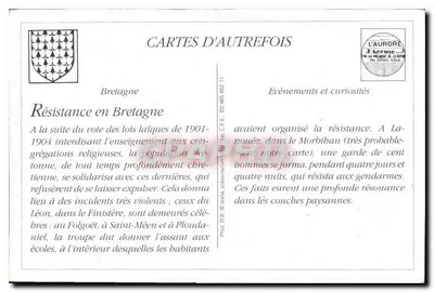 Opór w Bretanii przeciwko dekretom wypędzania Siostry — La Faction (2) — L'Auroré — Rewers