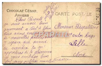 Scena wsi pod deszczem — Anvers — Chocolat César — Rewers