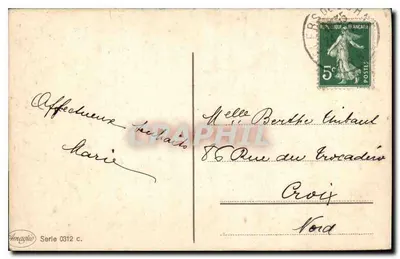 Paysage fluvial — bateau avec deux personnes — Amaglio, série 0312 c. — Rewers