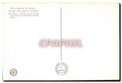 Vidro da catedral de Chartres — História de Jeremias — Editor: Monuments Historiques de France, n°9 — Verso