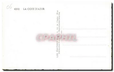Widok wybrzeża Côte d'Azur — agawy otaczające morze — Wydawnictwo M. N. Nice — Rewers
