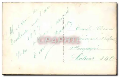 Para w strojach epokowych — Szczęśliwy Nowy Rok — Noyen, Paryż — Rewers