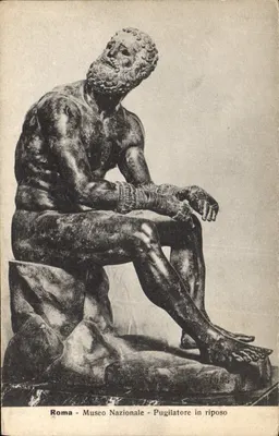Rzym — Muzeum Narodowe — Bokser w odpoczynku — Fotografia Anderson, nr 52857