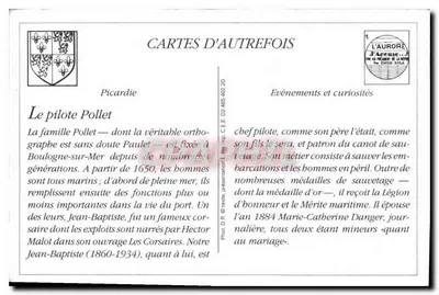 Boulogne-sur-Mer — Il Pilota Pollet, Capitano della Barca di Salvataggio — LL. — n° 277 — Verso