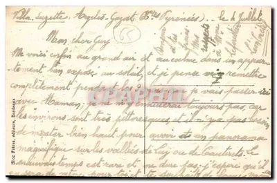 La Cascade de Lutour — Cauterets - BR — 92. Cauterets — Verso
