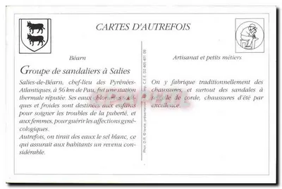 SALIES-de-BÉARN — Grupo de Sandaliers — Edição Nouvelles Galeries — Verso