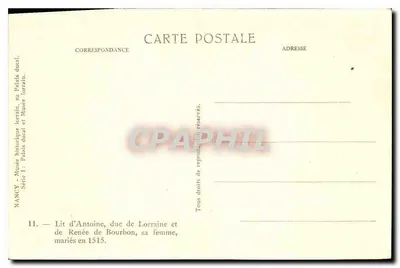 Cama de Antoine, duque da Lorena e Renée de Bourbon — Museu Ducal, Nancy — Série 11 — Verso