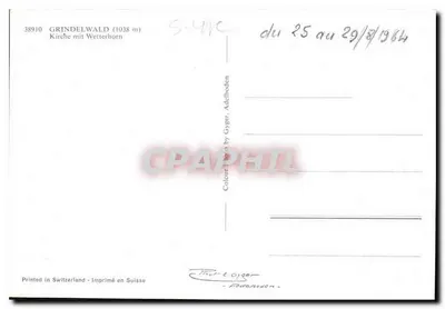 Grindelwald — Kościół z Wetterhorn — wyd. Gyger, nr 38910 — Rewers