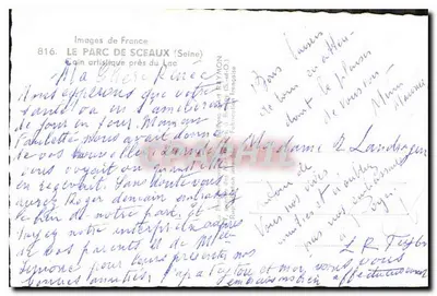 O Parque de Sceaux (Seine) — Canto artístico perto do lago — Editor: Images de France, n° 816 — Verso