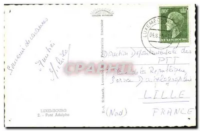 Ponte Adolphe — Luxemburgo — Editor E.-A. Schaack, n°2 — Verso