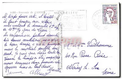 Cannes — widok panoramiczny i zabytki — wydawca 8-285 — Rewers