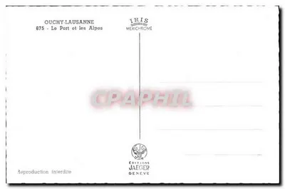 Ouchy-Lausanne — Port i Alpy — Wydawnictwo Jaeger Genewa, nr 675 — Rewers