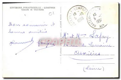 Wodospad Charabotte — Okolice Hauteville — Éditions Adrien Pexin, n°01 — Rewers