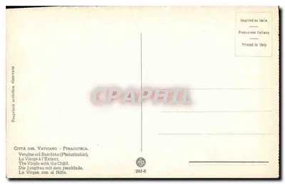 A Virgem com o Menino — Pinacoteca do Vaticano — edição italiana n°293-8 — Verso