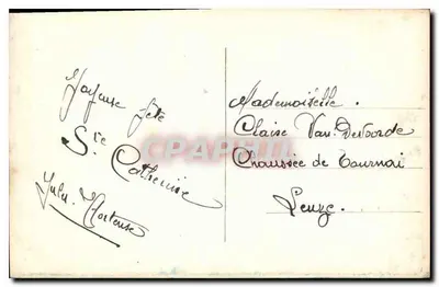 Sainte-Catherine — Portret kobiecy z kwiatami — A. Noyer, nr 3608 — Rewers