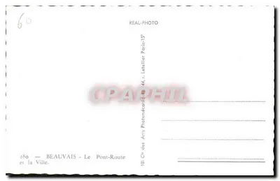 Beauvais — Most Drogi i Miasto — Spółka Sztuki Fotomechanicznej — Rewers