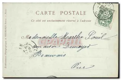 Zamek w Chantilly — Wjazd główny i kaplica — Papeterie-Tahacès, DORÉ, 1 Rue de Paris, Chantilly — Rewers