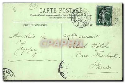 Chantilly — Castelo da Rainha Branca — LL. n°134 — Verso