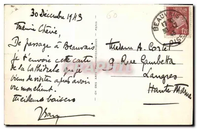 Beauvais — Katedra — Cie des Arts Photomécaniques, ND.34 — Rewers