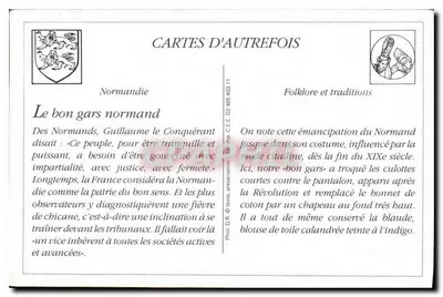 O bom garç Normand — Tipos e Trajes — La C.P.A. n°112 — Verso