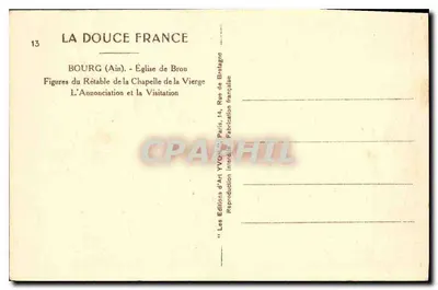 Bourg (Ain) — Chiesa di Brou — Figure del Rétablo della Cappella della Vergine — Éditions d'Art Yvon — Verso