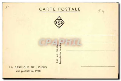 Bazylika w Lisieux — Ogólny widok — BSL, nr 14 — Rewers