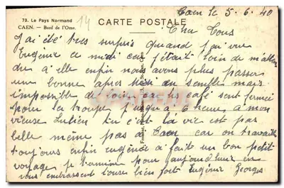Caen — Brzeg rzeki Ome — Wydawca: P. Fromage, Caen — Rewers
