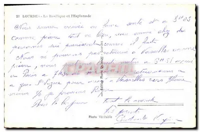Lourdes — A Basílica e a Esplanada — Foto Verdadeira — Verso