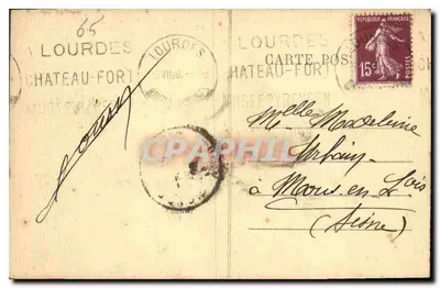 Lourdes — Bazylika — Wydawca: Les Pyrénées, n° 19 — Rewers