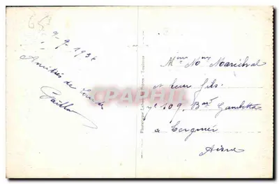 Lourdes — Widok z góry na bazylikę — Wydawca Taulouze, nr 815 — Rewers