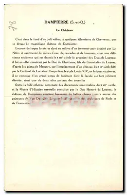 Dampierre (Seine-et-Oise) — Zamek — Kolekcja Pasteurborge, 4. seria — Rewers