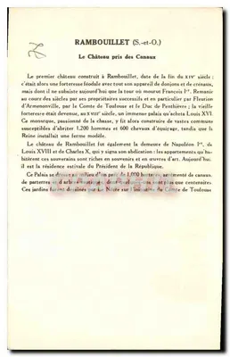 Rambouillet (Seine-et-Oise) — The Castle from the Canals — Collection of the Soution Paulauberge, 4th Series — Back