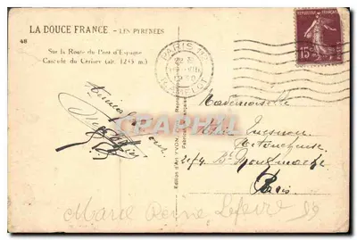 Wodospad Cerise — Pyrenées — Wydawnictwo Art Yvon, n°48 — Rewers