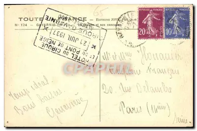 Puente del Cirque y sus cascadas — Gavarnie — Ediciones JOVE, n°124 — Reverso