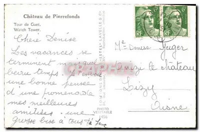 Castello di Pierrefonds — Torre di guardia — Editore Estel, n° 1456 — Verso