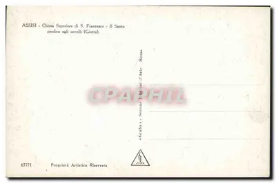 Assisi — Wyższa świątynia św. Franciszka — Święty przemawia ptakom (Giotto) — Rewers