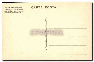 Caen — Liceum Malherbe (dawniej Abpia Mężczyzn) — Schody i schodówka (XVIII wiek) — Rewers