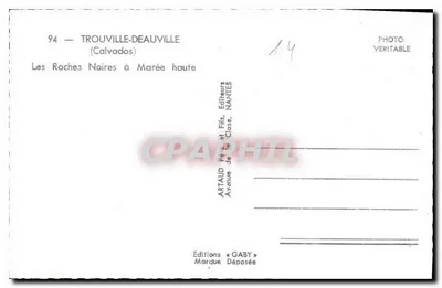 Les Roches Noires à Marée Alta — Trouville-Deauville (Calvados) — Éditions Gaby — Verso
