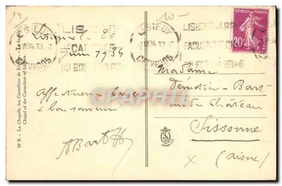 A Capela das Carmelitas de Lisieux — editor desconhecido, n° 39 B — Verso