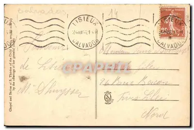 Capela e Santuário de Santa Térèsa da Criança-Jesus no Carmelo de Lisieux — Estátua milagrosa da Virgem do Sautire — n°41 — Verso